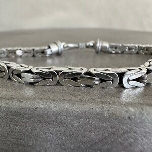 Vintage Men’s Byzantine Solid Sterling Silver Bracelet